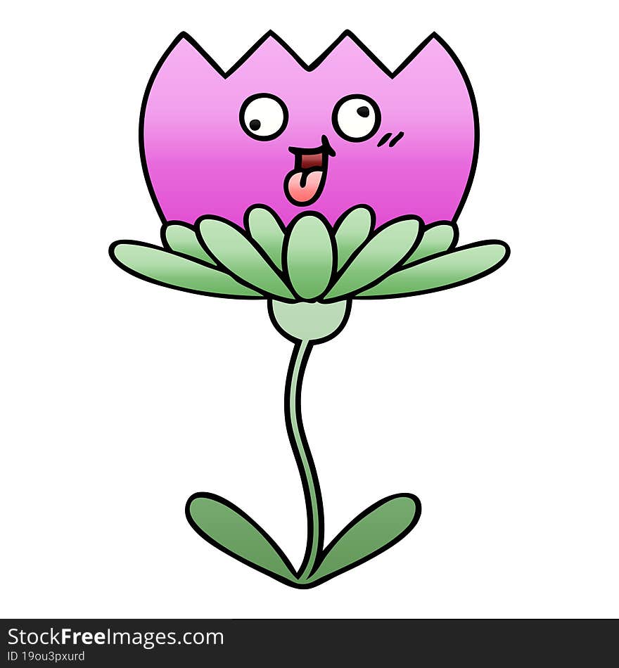 gradient shaded cartoon of a flower