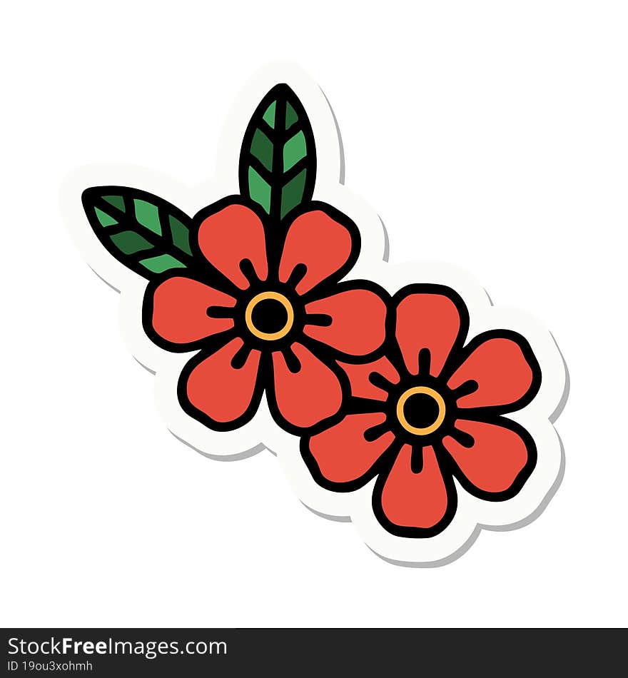 tattoo style sticker of a flower