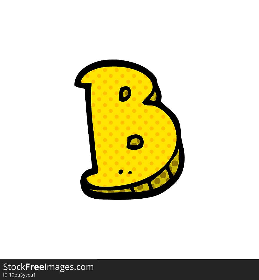 cartoon doodle letter b