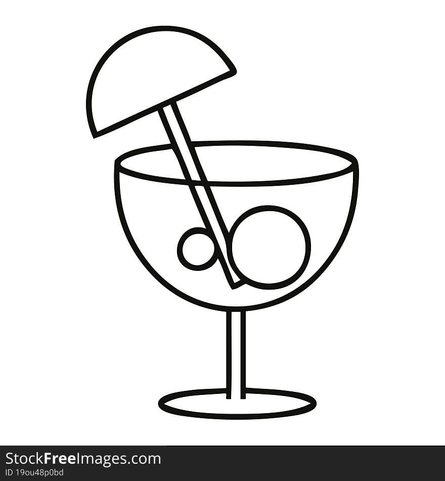 line drawing cartoon fancy cocktail