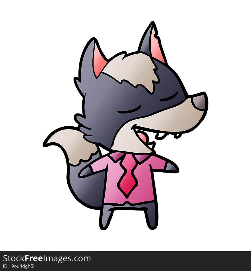 cartoon office wolf laughing. cartoon office wolf laughing