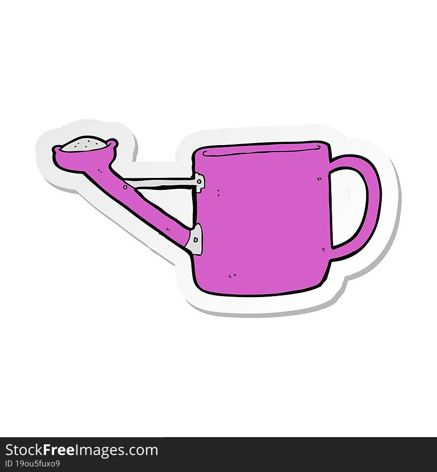 sticker of a watering can cartoon