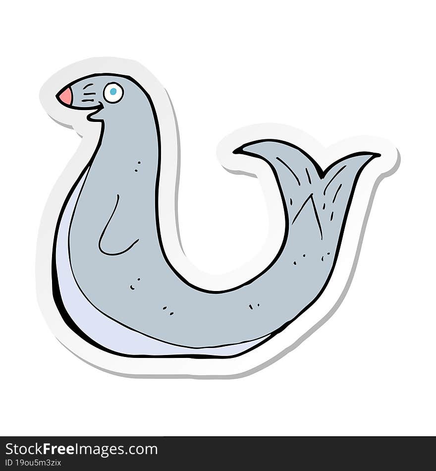 sticker of a cartoon happy seal