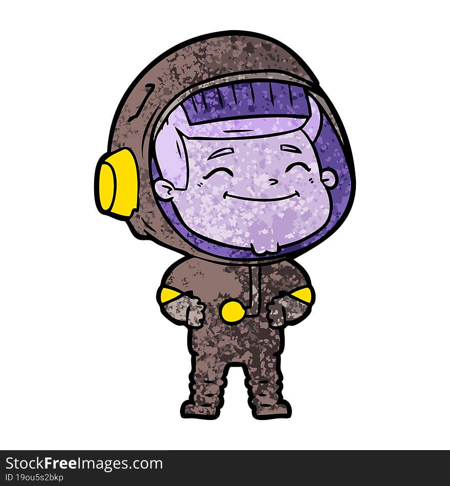 happy cartoon astronaut. happy cartoon astronaut