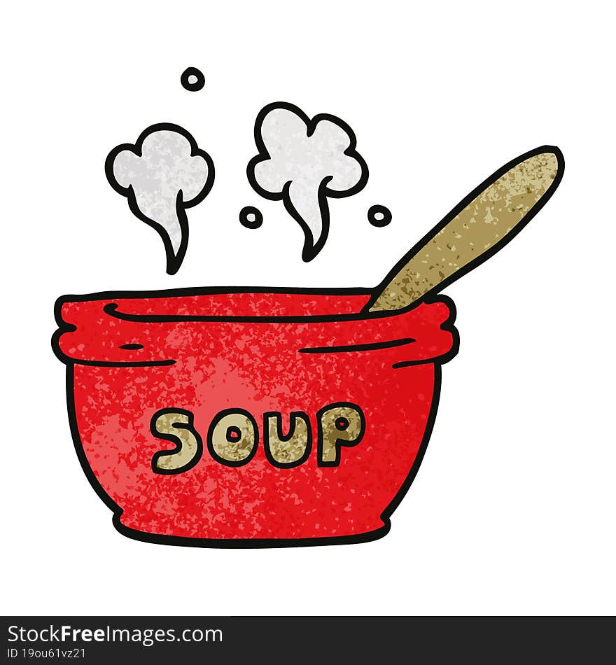 Cartoon Doodle Of Hot Soup