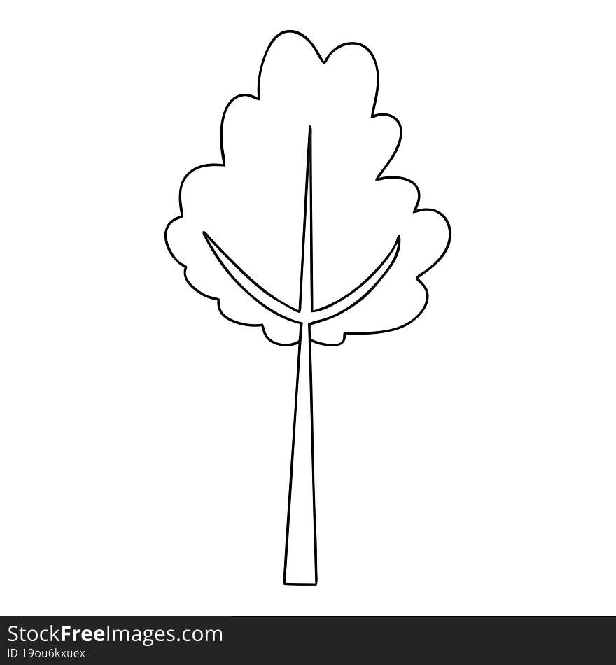 line drawing quirky cartoon tree. line drawing quirky cartoon tree