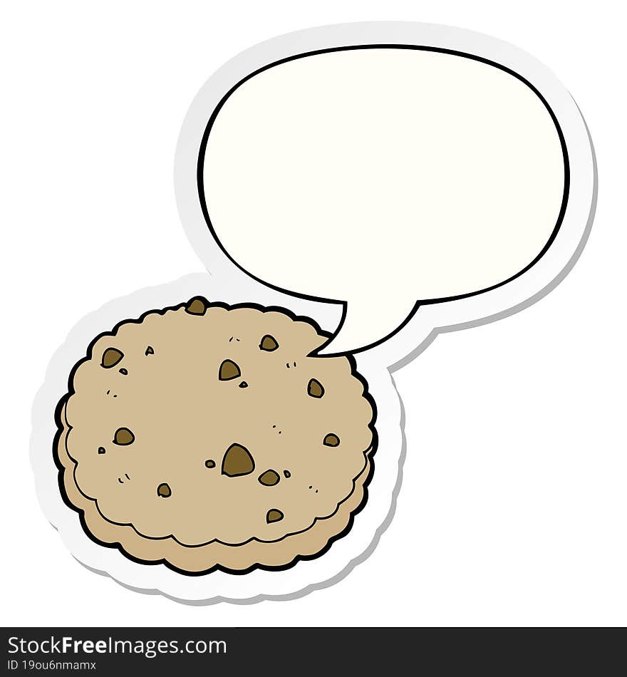 cartoon biscuit and speech bubble sticker