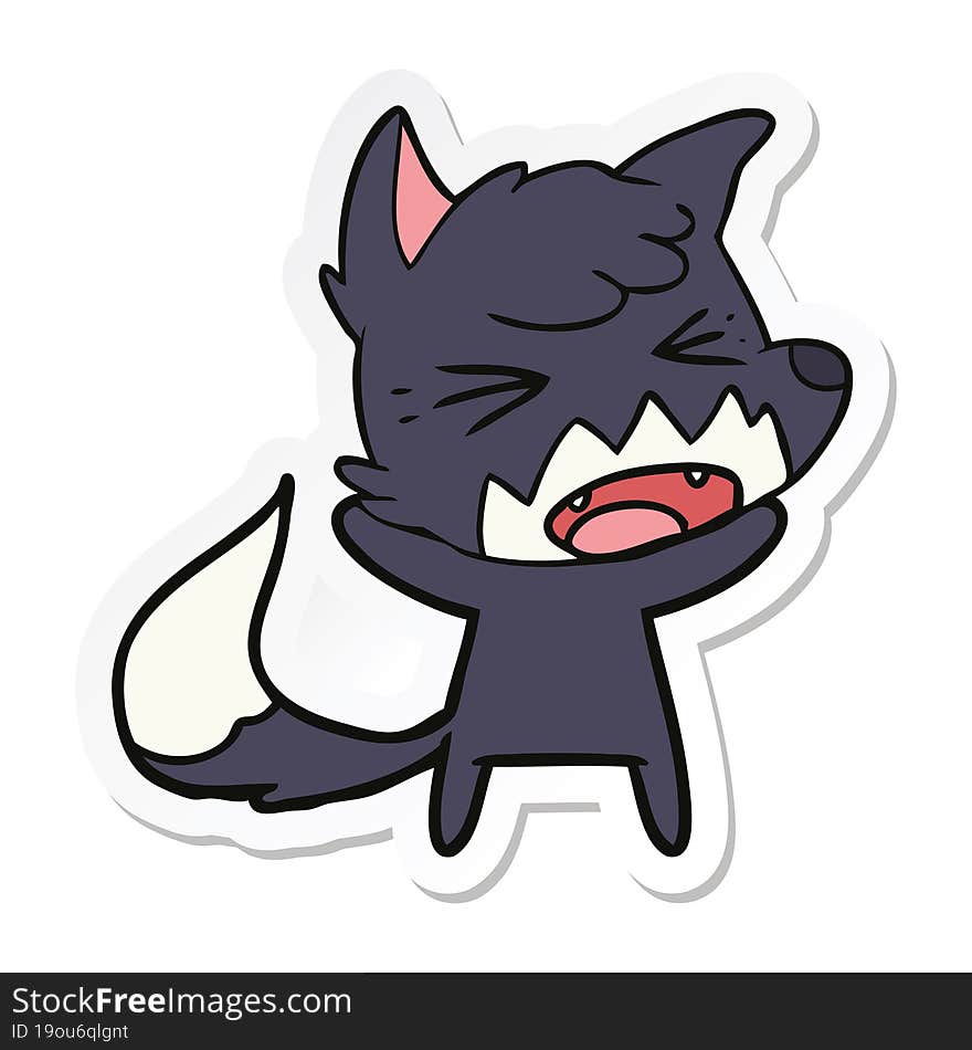 sticker of a angry cartoon fox