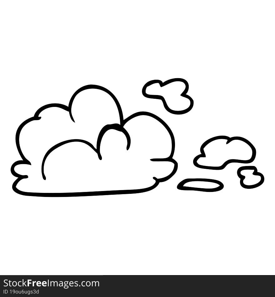 line drawing cartoon storm cloud