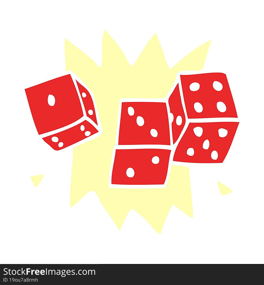 Cartoon Doodle Rolling Dice