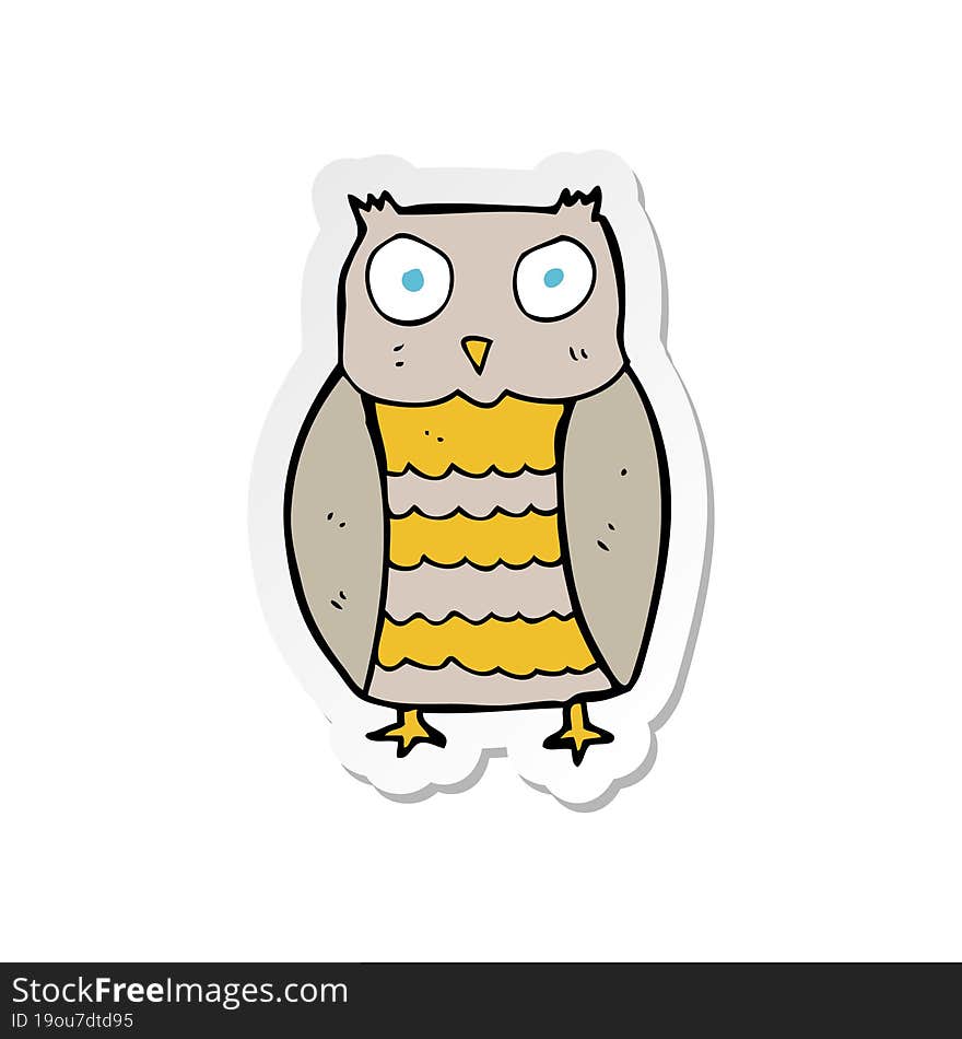 sticker of a cartoon owl