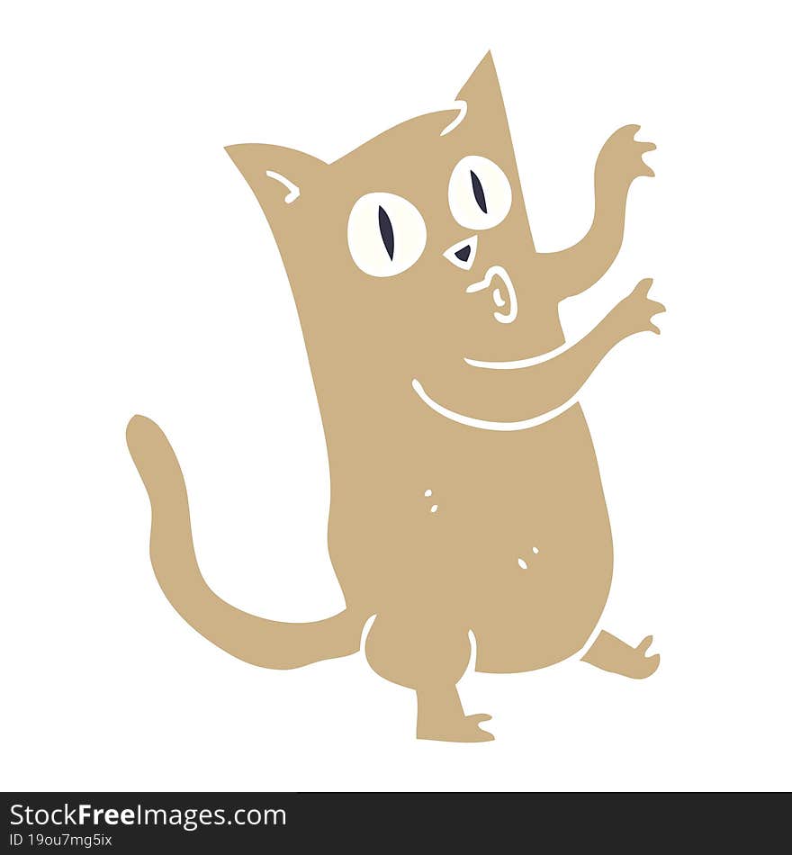 cartoon doodle dancing cat