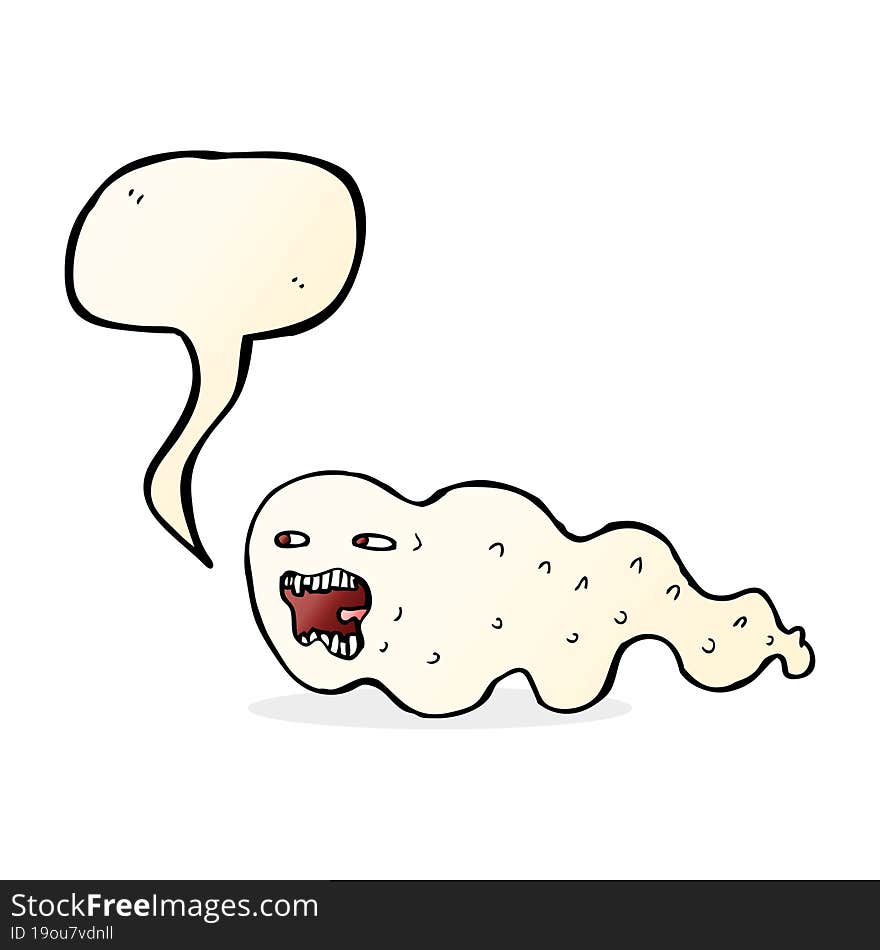 Cartoon Ghost With Speech Bubble