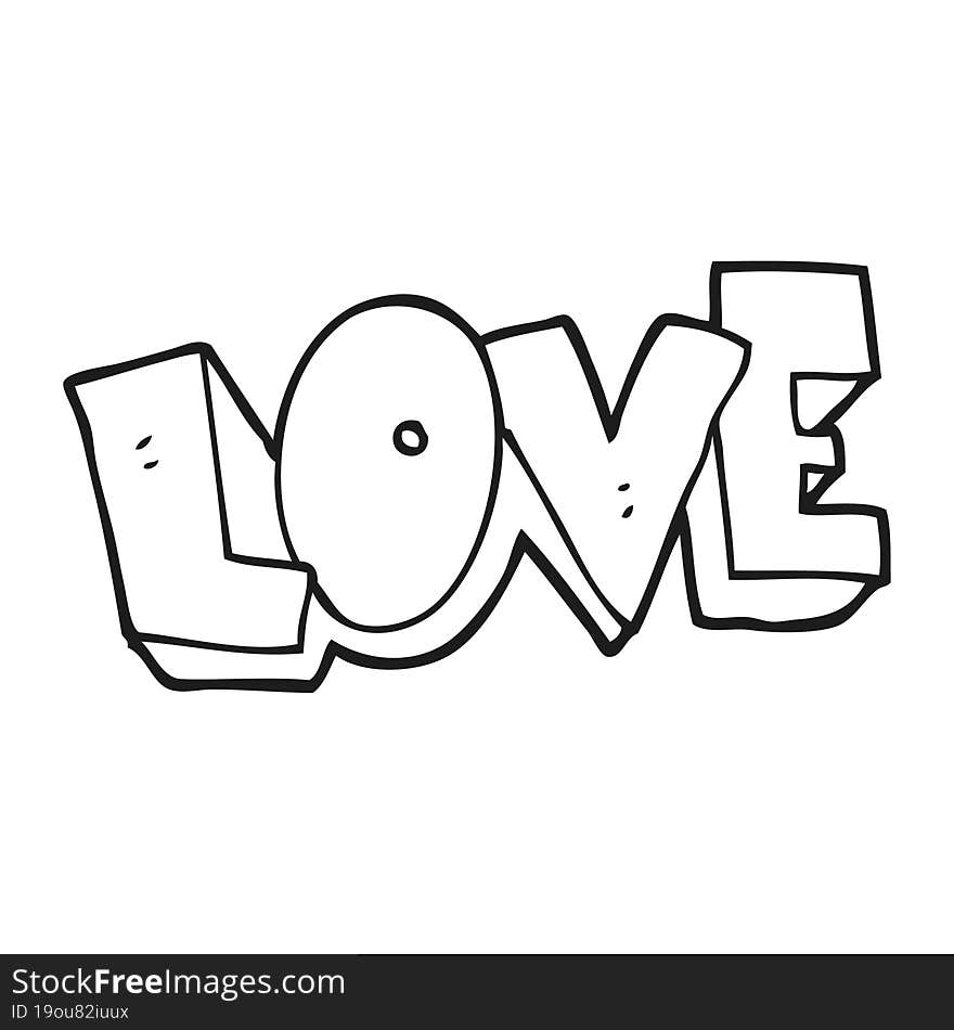 Black And White Cartoon Love Symbol