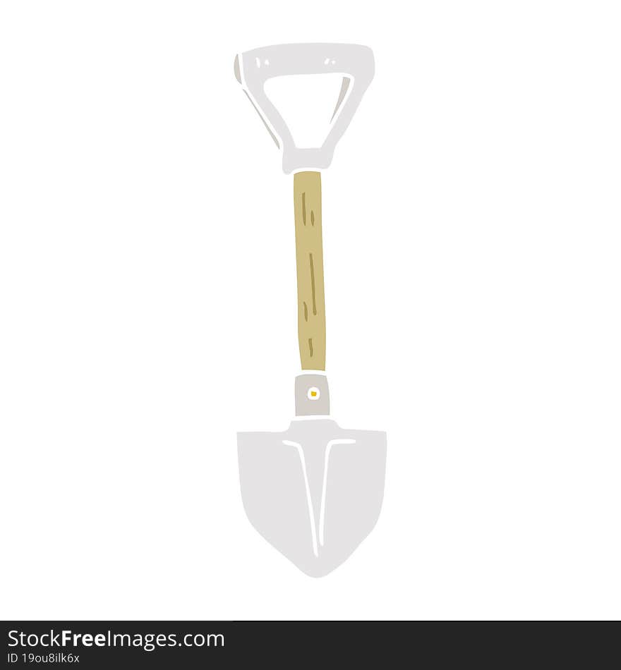 Flat Color Style Cartoon Shovel