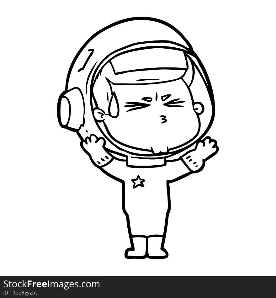 cartoon stressed astronaut. cartoon stressed astronaut