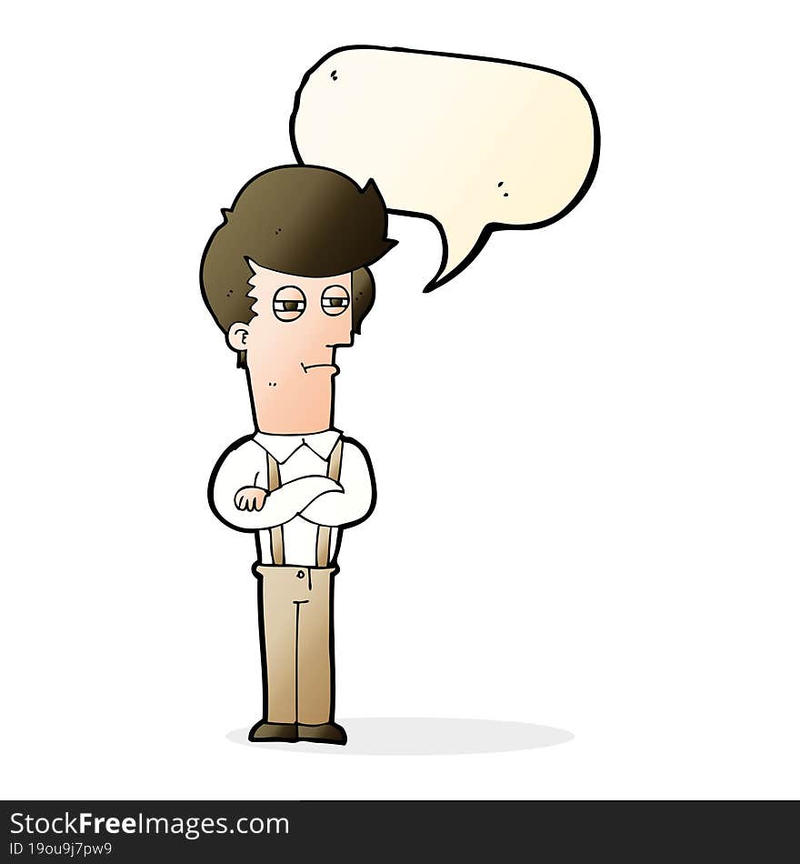 cartoon annoyed man with speech bubble