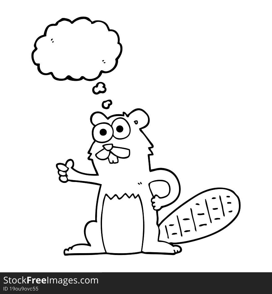 thought bubble cartoon beaver