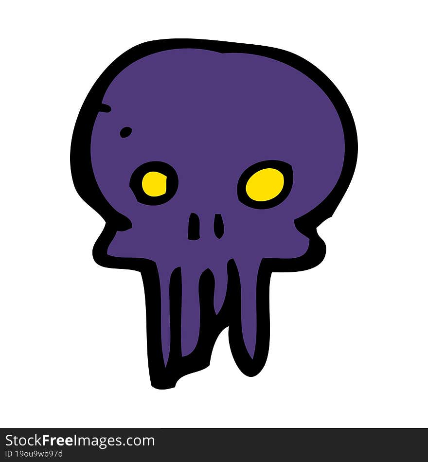 cartoon spooky skull symbol