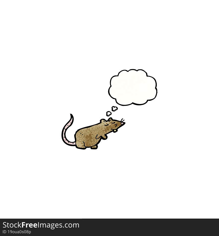 cartoon rat with thought bubble