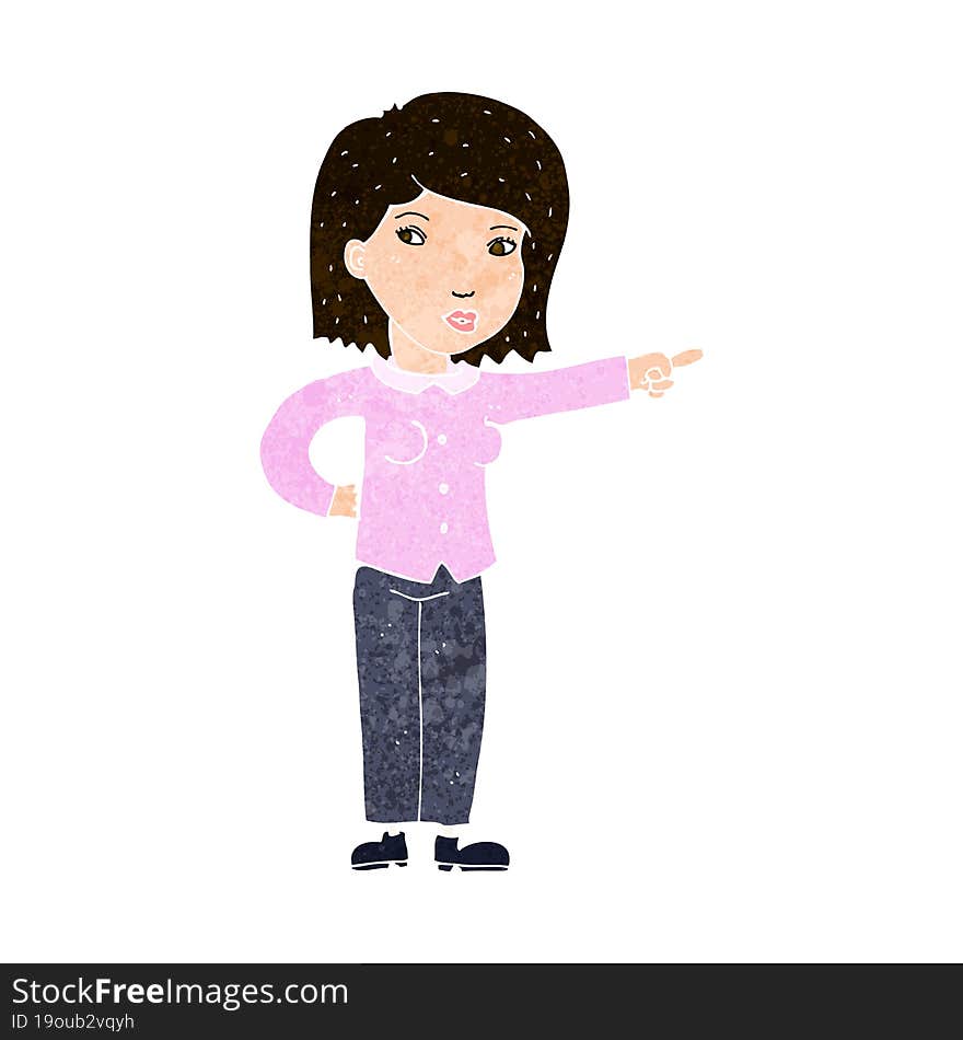 cartoon woman pointing