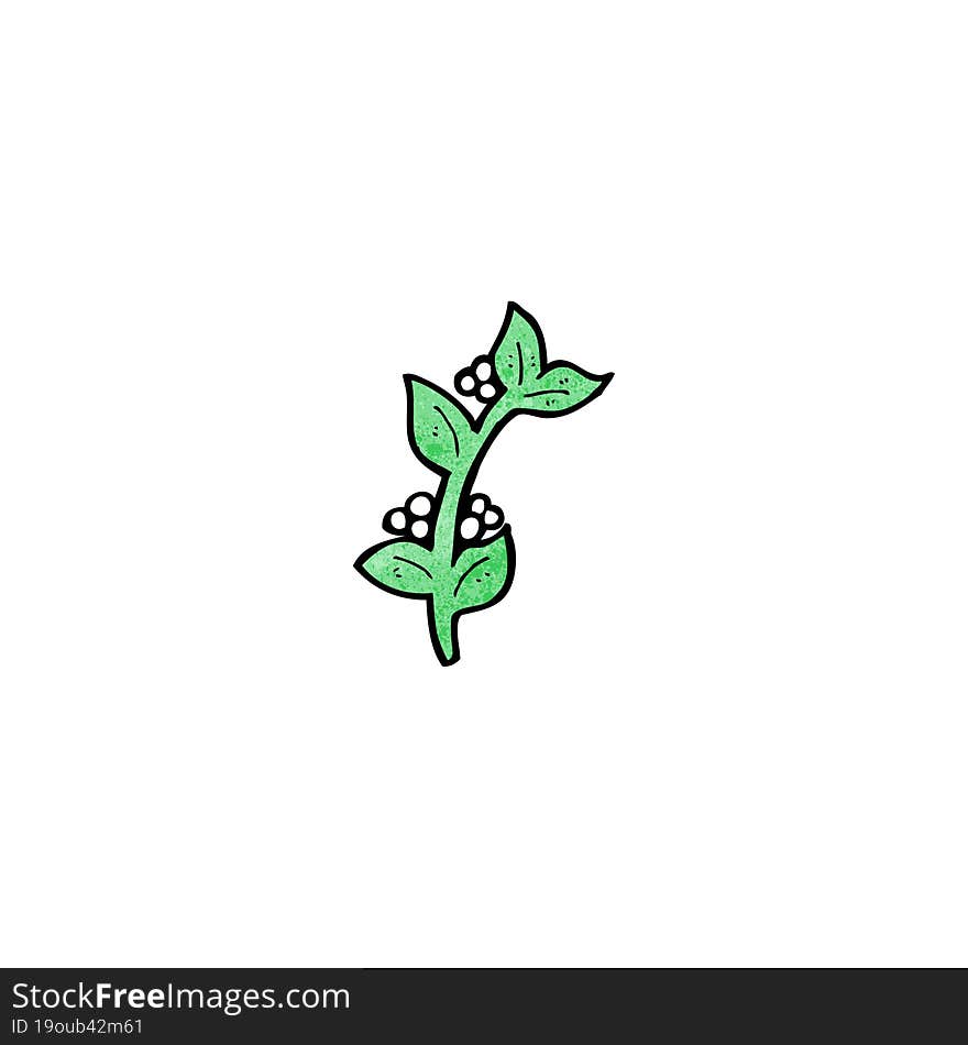 Decorative Leaves And Berries Cartoon Element