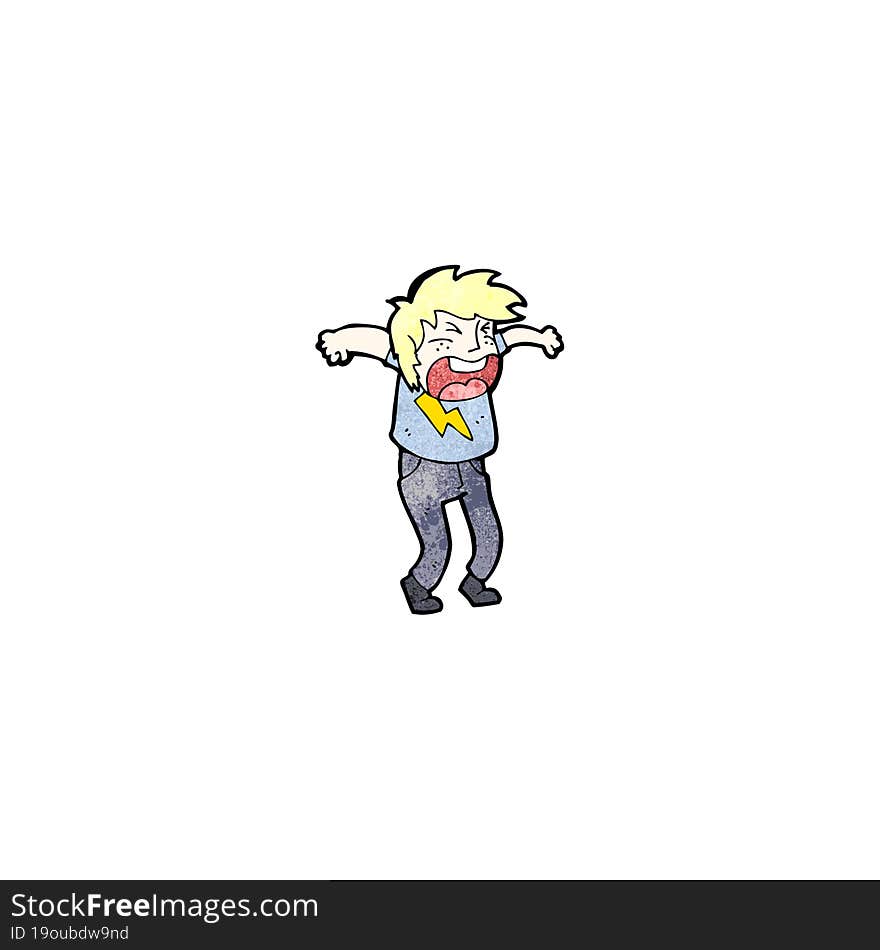 cartoon screaming blond person