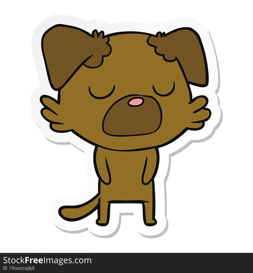 Sticker Of A Cartoon Dog