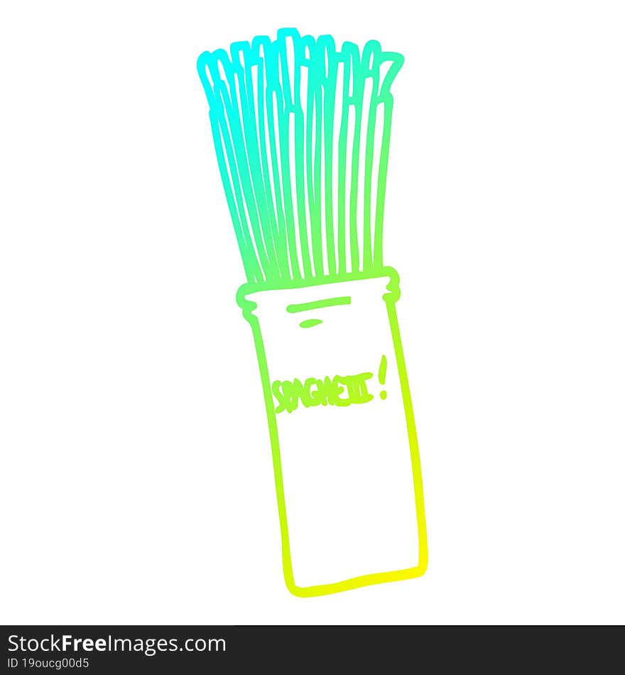 cold gradient line drawing cartoon  jar of spaghetti