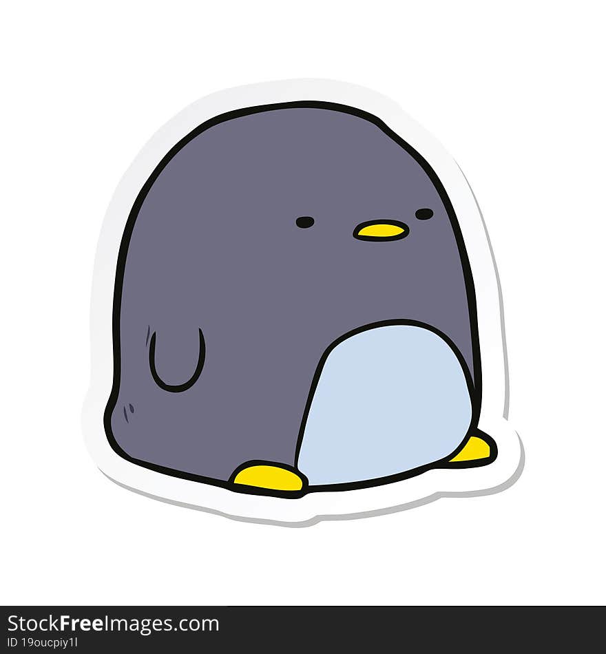 sticker of a cute cartoon penguin