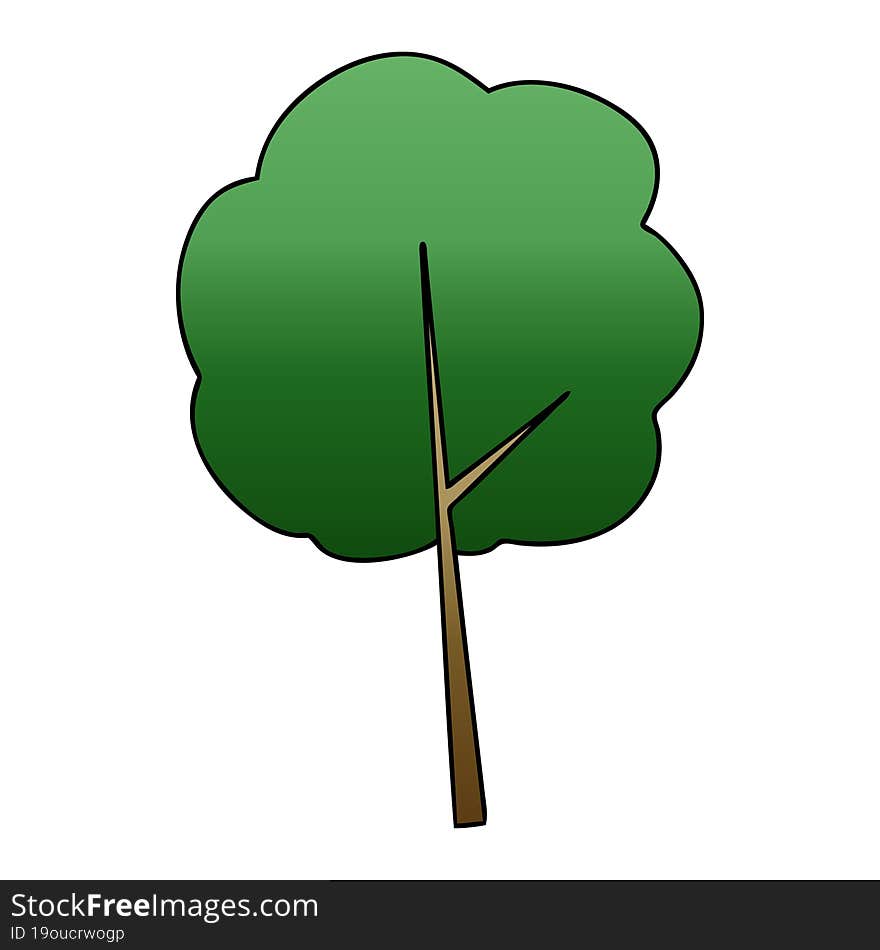 quirky gradient shaded cartoon tree