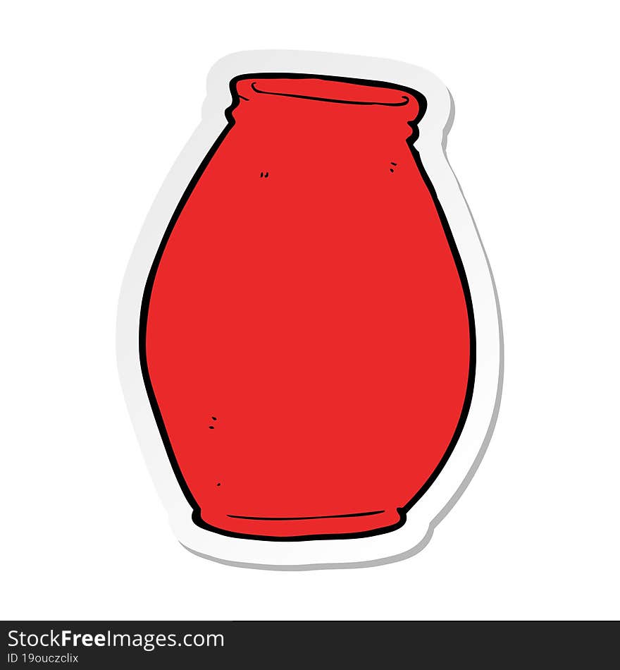 sticker of a cartoon vase