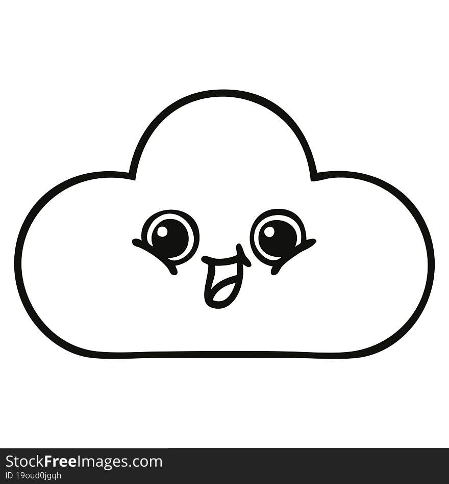 Line Drawing Cartoon Cloud