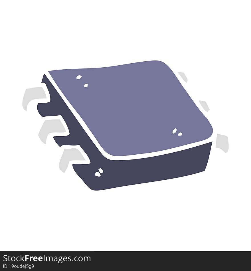 flat color illustration of a cartoon computer chip