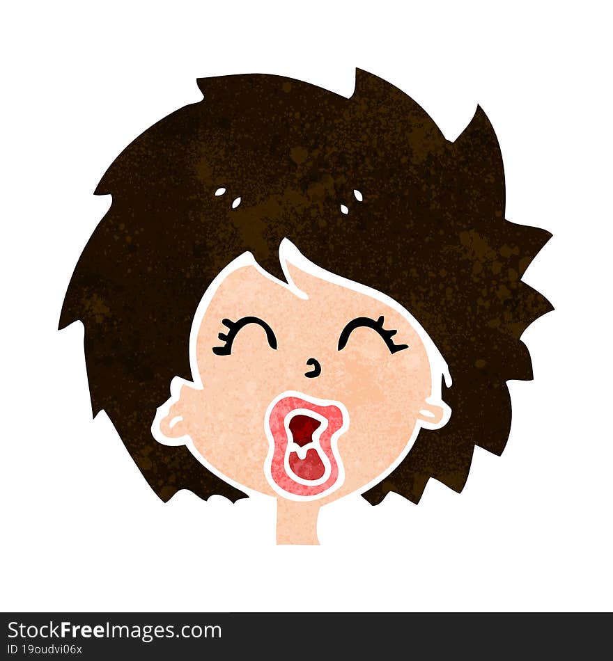 cartoon woman screaming