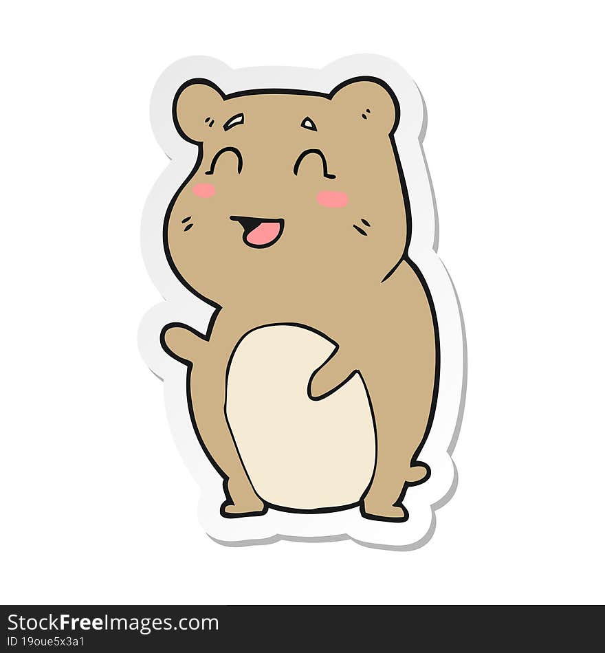 sticker of a cartoon cute hamster