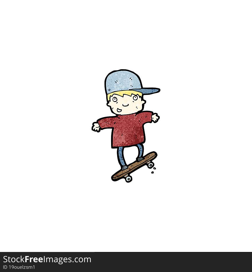 Cartoon Boy On Skateboard