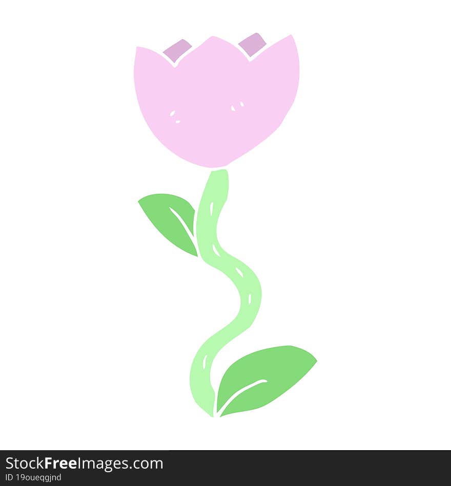 flat color illustration of flower. flat color illustration of flower