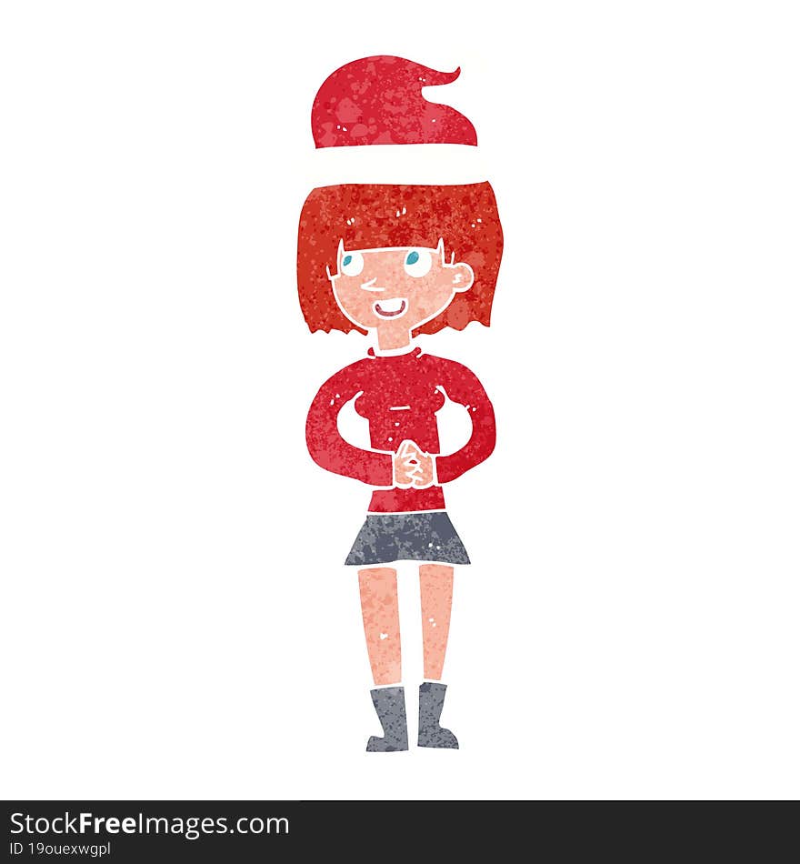 Cartoon Woman Ready For Christmas