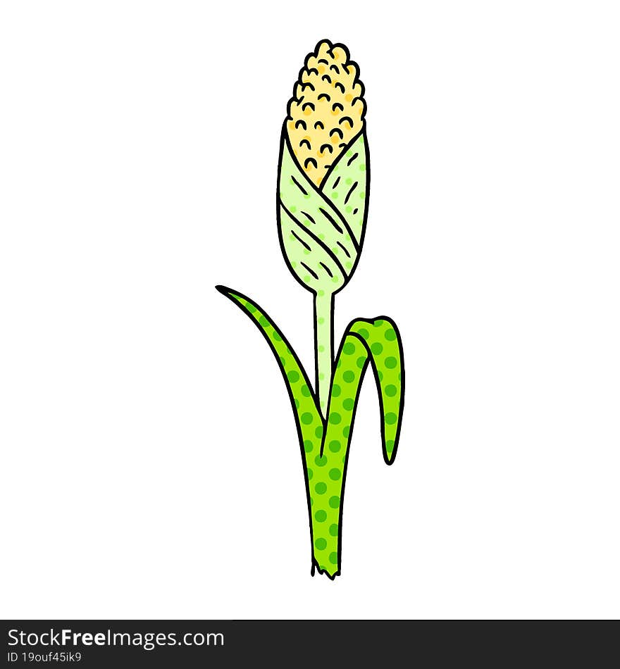 cartoon doodle of fresh corn on the cob