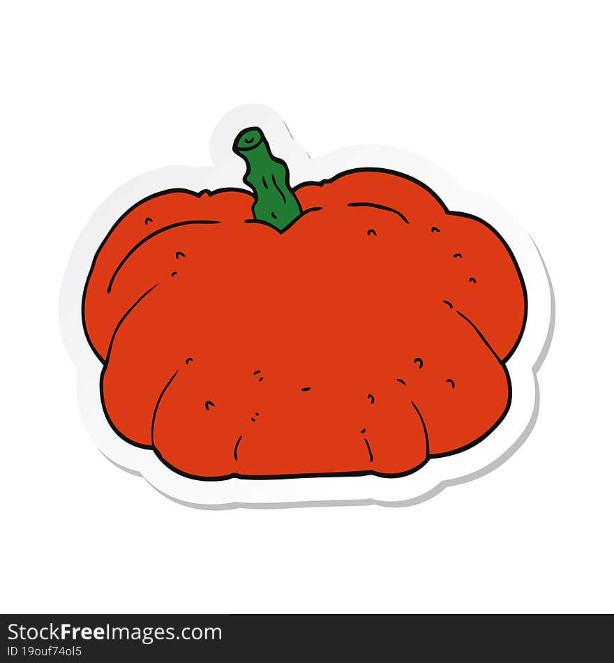 sticker of a cartoon pumpkin