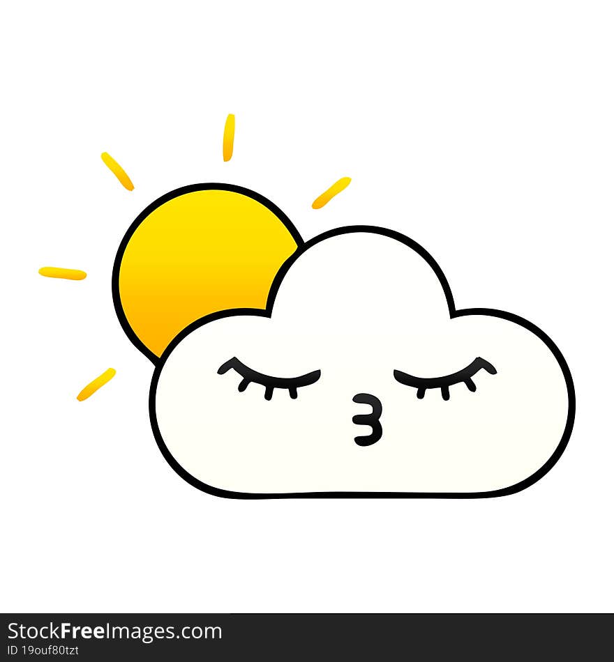 gradient shaded cartoon sunshine and cloud