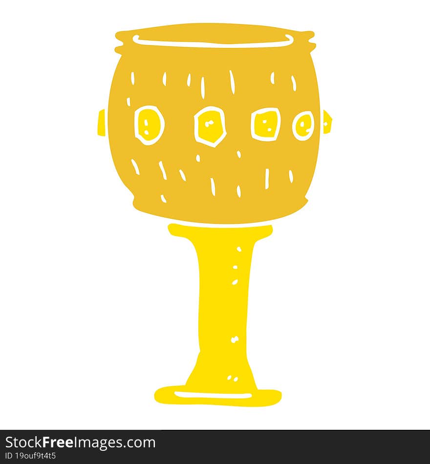 flat color illustration of a cartoon goblet