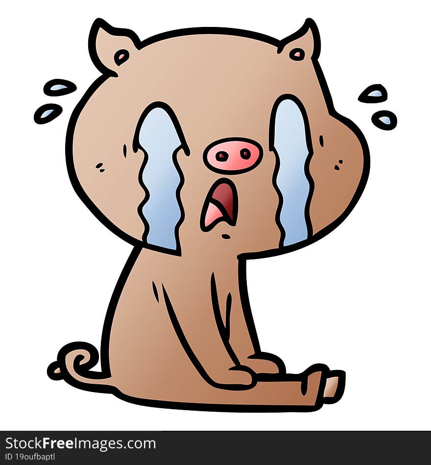 crying pig cartoon. crying pig cartoon