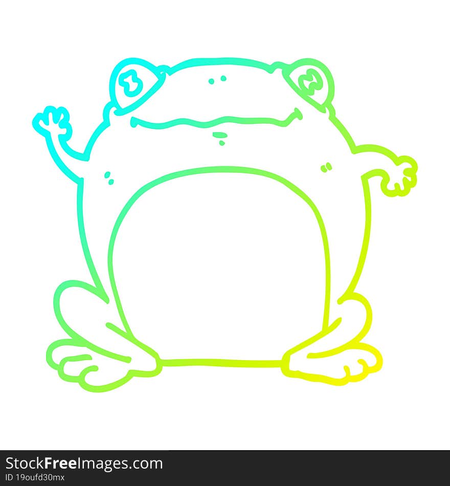 cold gradient line drawing cartoon frog