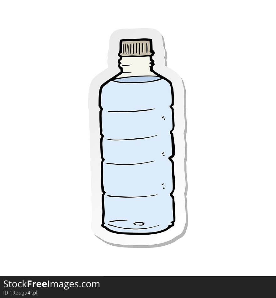 sticker of a cartoon water bottle