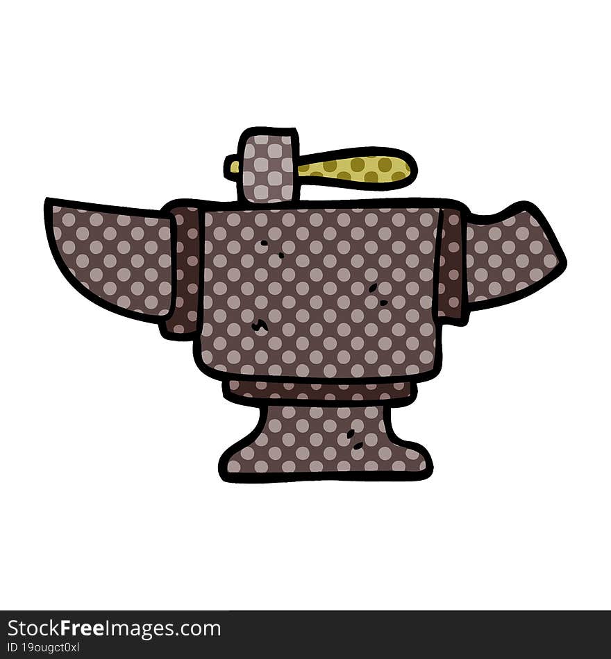 cartoon doodle heavy old anvil