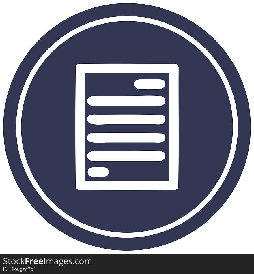 official document circular icon