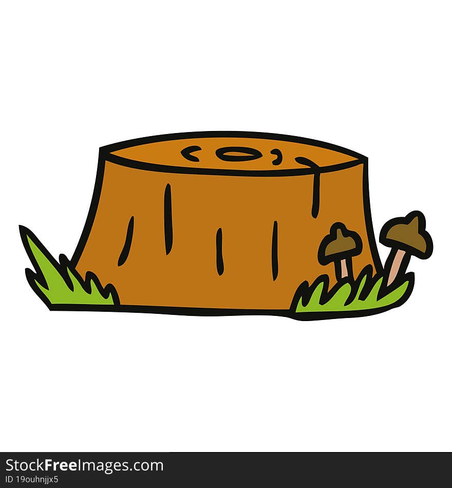 Cartoon Doodle Of A Tree Log