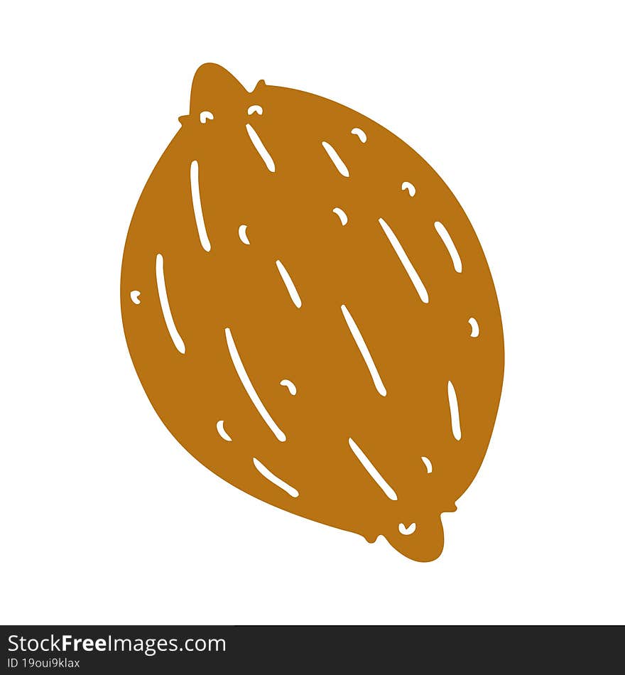 cartoon of a single walnut